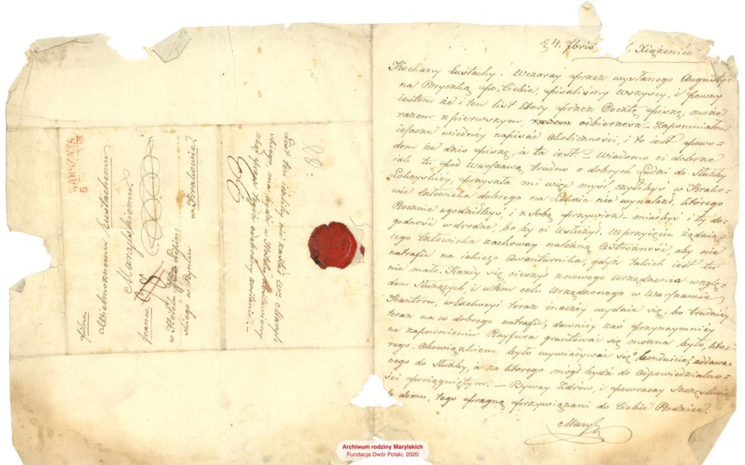 List Piotra do syna Eustachego Antoniego, 4 września 1827 r