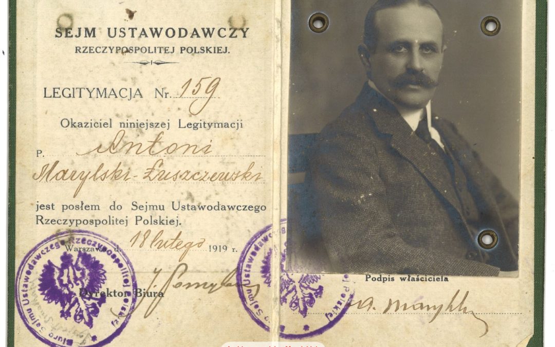 Legitymacja Poselska Antoniego Eustachego, 18 II 1919 r