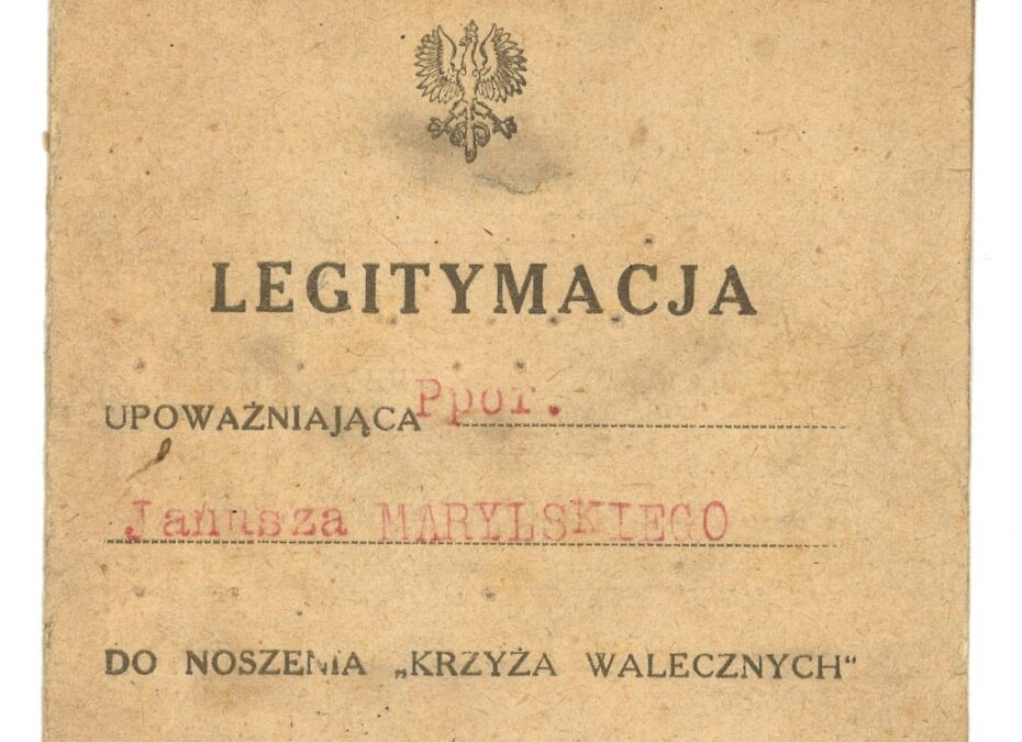Legitymacja „Krzyża Walecznych” Jana Pawła Marylskiego-Łuszczewskiego